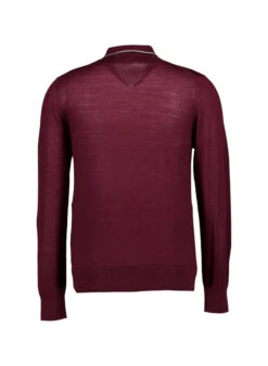 Ben Sherman, Pullover, Regular Fit, Merinowolle, Weinrot -Herrenausstatter Verkaufe 450017 norm2