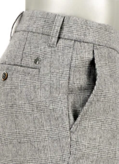 Alberto, Hose Lou, Regular Fit, Wolle Waschbar, Greige Kariert -Herrenausstatter Verkaufe 450098 norm5