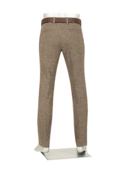 Alberto, Bundfaltenhose Lou, Regular Fit, Wolle-Seide Waschbar, Braun Gemustert -Herrenausstatter Verkaufe 450099 norm3