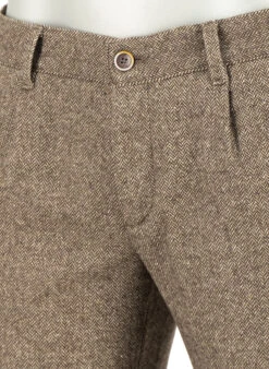 Alberto, Bundfaltenhose Lou, Regular Fit, Wolle-Seide Waschbar, Braun Gemustert -Herrenausstatter Verkaufe 450099 norm4
