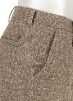 Alberto, Bundfaltenhose Lou, Regular Fit, Wolle-Seide Waschbar, Braun Gemustert -Herrenausstatter Verkaufe 450099 norm5