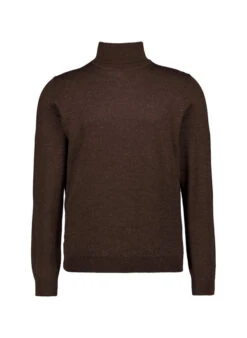 Fynch-Hatton, Rollkragenpullover, Merinowolle, Dunkelbraun Meliert