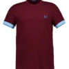 Fred Perry, T-Shirt, Baumwolle, Weinrot
