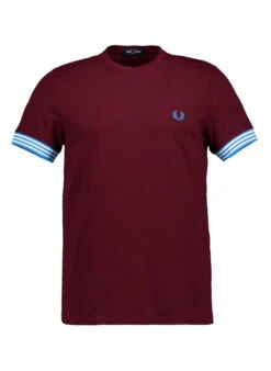 Fred Perry, T-Shirt, Baumwolle, Weinrot