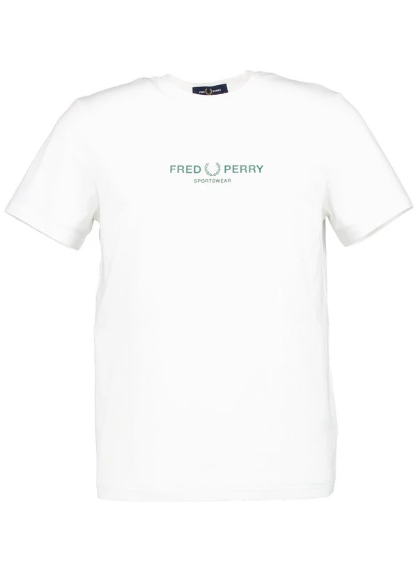 Fred Perry, T-Shirt, Baumwolle, weiß Fred Perry, T-Shirt, Baumwolle, Weiß -Herrenausstatter Verkaufe 450221 norm