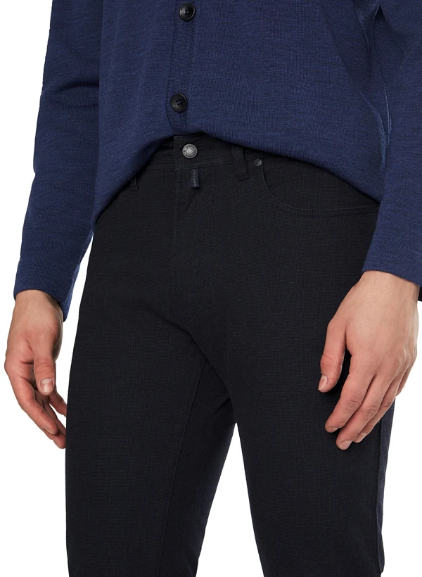 Pierre Cardin, Hose Lyon, Baumwolle, blau meliert Pierre Cardin, Hose Lyon, Baumwolle, Blau Meliert -Herrenausstatter Verkaufe 450296 norm3