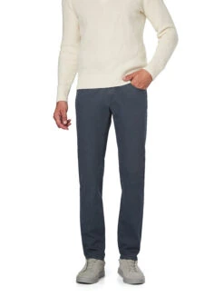 GARDEUR, Hose Bill, Modern Fit, Baumwolle, Mittelblau Meliert