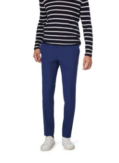 Pierre Cardin, Hose Ryan, Modern Fit, Schurwoll-Stretch, Blau Meliert