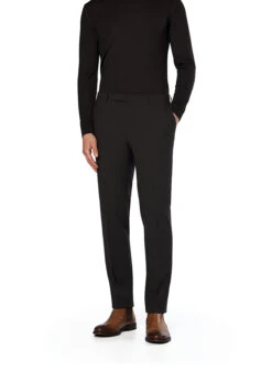 Pierre Cardin, Hose Ryan, Modern Fit, Schurwoll-Stretch, Dunkelbraun Meliert