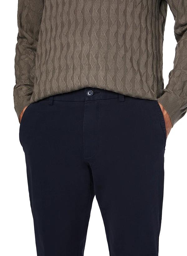 BOSS Black, Chino Kaiton, Slim Fit, Baumwolle, dunkelblau BOSS Black, Chino Kaiton, Slim Fit, Baumwolle, Dunkelblau -Herrenausstatter Verkaufe 450649 norm3