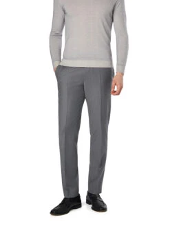 DRESSLER, Hose Janis, Regular Fit, Schurwoll-Flanell, Grau Meliert