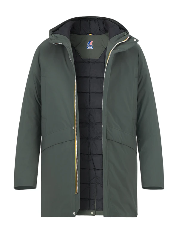 K-WAY, Parka, Mikrofaser wasserabweisend, grün-schwarz K-WAY, Parka, Mikrofaser Wasserabweisend, Grün-schwarz -Herrenausstatter Verkaufe 450750 norm