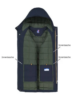 K-WAY, Parka, Mikrofaser Wasserabweisend, Blau-grün -Herrenausstatter Verkaufe 450751 norm3