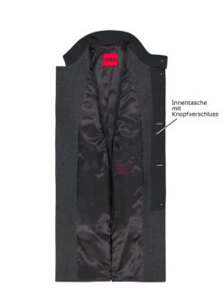 HUGO, Mantel Mintrax, Wolle, Grau-schwarz -Herrenausstatter Verkaufe 450809 norm3