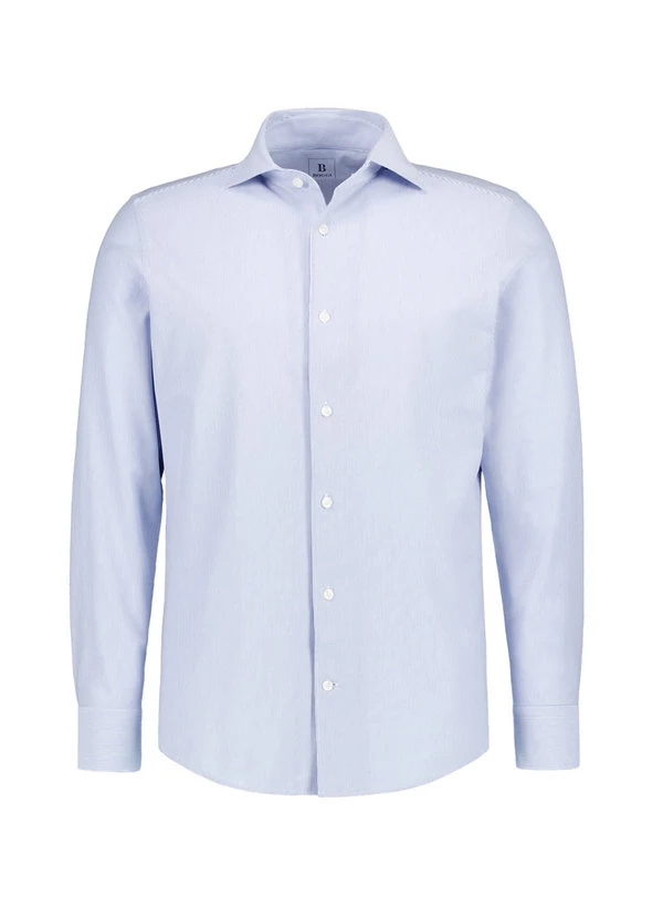 BOGGI MILANO, Hemd, Jersey, mittelblau-weiß gestreift BOGGI MILANO, Hemd, Jersey, Mittelblau-weiß Gestreift -Herrenausstatter Verkaufe 450893 norm