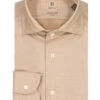 BOGGI MILANO, Hemd, Regular Fit, Jersey Atmungsaktiv, Beige Meliert