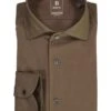 BOGGI MILANO, Hemd, Regular Fit, Jersey Atmungsaktiv, Braun Meliert