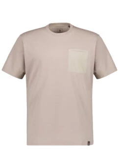 BOGGI MILANO, T-Shirt, Regular Fit, Baumwoll-Piqué, Taupe