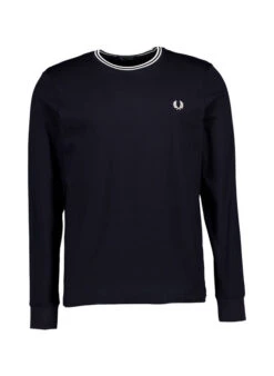 Fred Perry, Longsleeve, Baumwolle, Dunkelblau