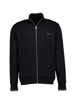 Fred Perry, Sweatjacke, Baumwolle, Schwarz