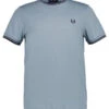 Fred Perry, T-Shirt, Baumwolle, Blaugrau