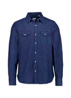 MUSTANG, Jeanshemd, Regular Fit, Baumwolle, Mittelblau