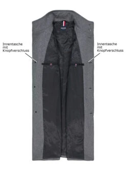 HECHTER PARIS, Mantel, Wolle, Dunkelgrau Meliert -Herrenausstatter Verkaufe 451055 norm3