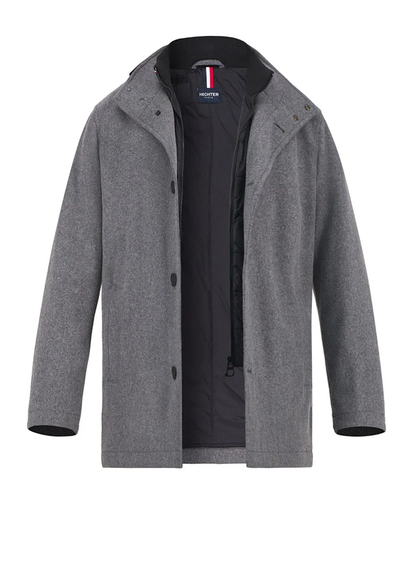 HECHTER PARIS, Jacke, Wolle wattiert, dunkelgrau meliert HECHTER PARIS, Jacke, Wolle Wattiert, Dunkelgrau Meliert -Herrenausstatter Verkaufe 451070 norm