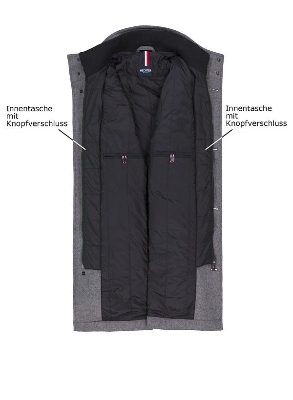 HECHTER PARIS, Jacke, Wolle wattiert, dunkelgrau meliert HECHTER PARIS, Jacke, Wolle Wattiert, Dunkelgrau Meliert -Herrenausstatter Verkaufe 451070 norm3