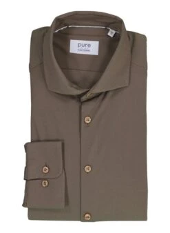 PURE, Hemd, Mikrofaser Geruchshemmend, Dunkelbraun
