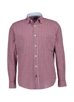 OLYMP, Hemd, Regular Fit, Baumwolle, Rot-weiß Kariert