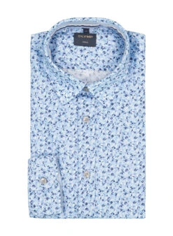 OLYMP, Hemd, Regular Fit, Baumwolle, Bleu