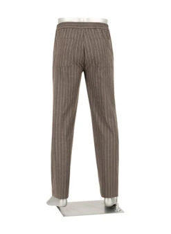 Alberto, Hose Luis, Wide Fit, Flanell, Braun Gestreift -Herrenausstatter Verkaufe 451622 norm3