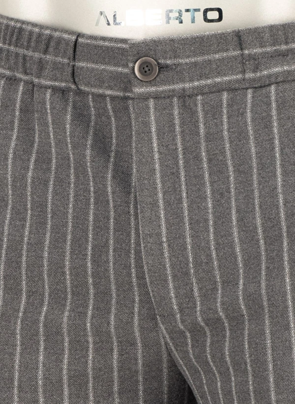 Alberto, Hose Luis, Wide Fit, Flanell, grau gestreift Alberto, Hose Luis, Wide Fit, Flanell, Grau Gestreift -Herrenausstatter Verkaufe 451623 norm4