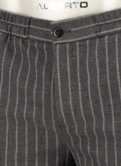 Alberto, Hose Luis, Wide Fit, Flanell, Dunkelgrau Gestreift -Herrenausstatter Verkaufe 451624 norm4