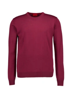 HUGO, Pullover, Schurwolle, Dunkelrot