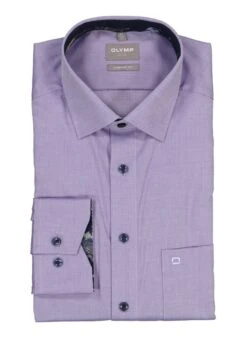 OLYMP, Hemd, Comfort Fit, Baumwolle, Viola
