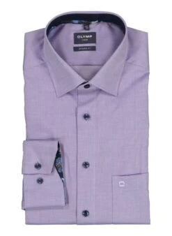 OLYMP, Hemd, Modern Fit, Baumwolle, Violett Meliert