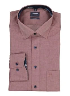 OLYMP, Hemd, Modern Fit, Baumwolle, Bordeaux Meliert