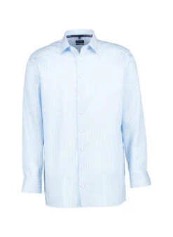 OLYMP, Hemd, Modern Fit, Baumwolle, Hellblau Gestreift
