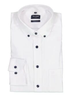 OLYMP, Hemd, Modern Fit, Baumwolle, Extra Langer Arm, Weiß