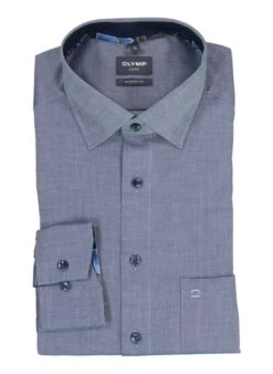 OLYMP, Hemd, Modern Fit, Baumwolle, Extra Langer Arm, Marine