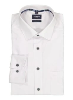 OLYMP, Hemd, Modern Fit, Baumwolle, Weiß