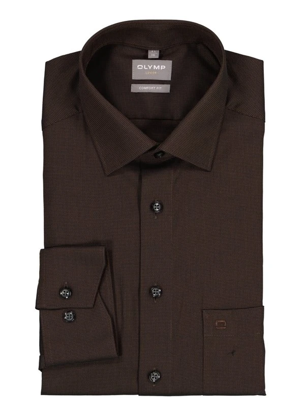 OLYMP, Hemd, Comfort Fit, Baumwolle, braun OLYMP, Hemd, Comfort Fit, Baumwolle, Braun -Herrenausstatter Verkaufe 451822 norm