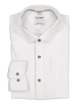 OLYMP, Hemd, Body Fit, Baumwoll-Stretch Climate Control, Weiß