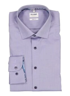 OLYMP, Hemd, Body Fit, Baumwoll-Stretch, Viola