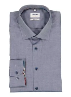 OLYMP, Hemd, Body Fit, Baumwoll-Stretch, Extra Langer Arm, Marine