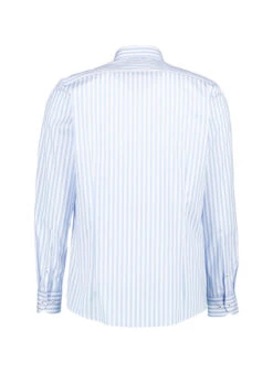 OLYMP, Hemd, Body Fit, Baumwoll-Stretch, Hellblau-weiß Gestreift -Herrenausstatter Verkaufe 451849 norm2