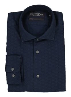 Marc O'Polo, Hemd, Shaped Fit, Bio Baumwolle, Navy