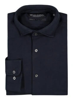 Marc O'Polo, Hemd, Shaped Fit, Bio Baumwoll-Piqué, Dark Navy